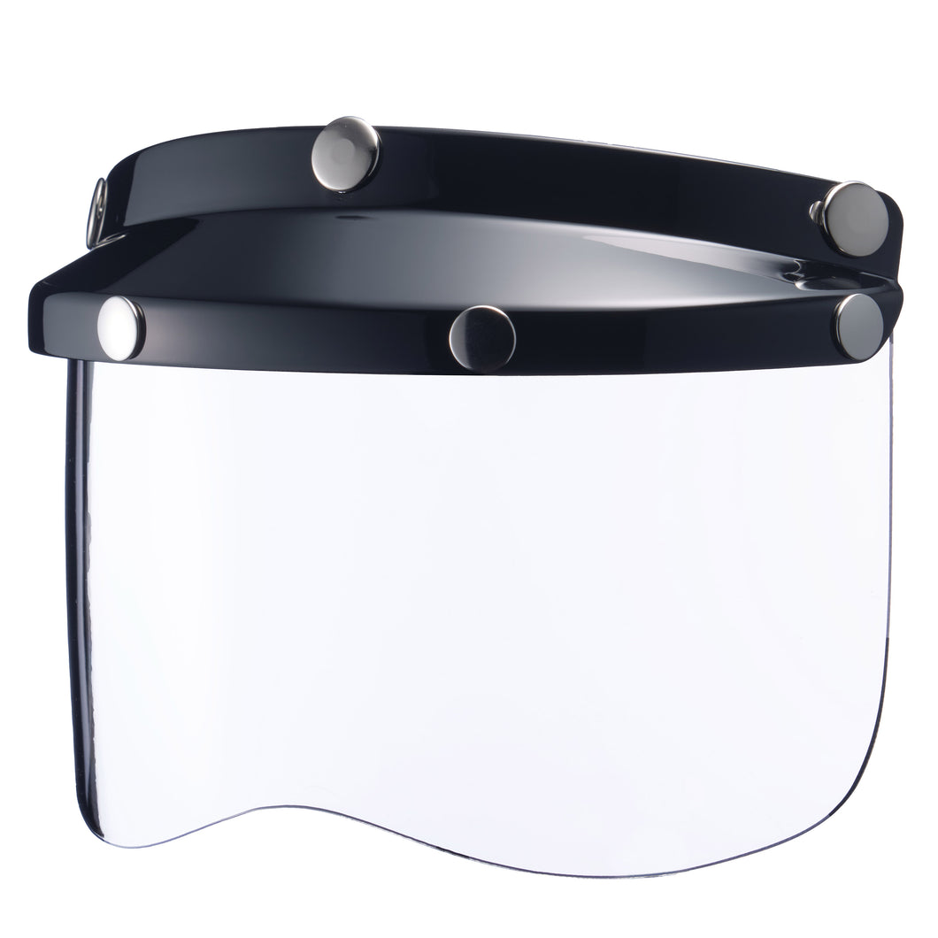 MINI VISOR BLACK WITH CLEAR SHIELD